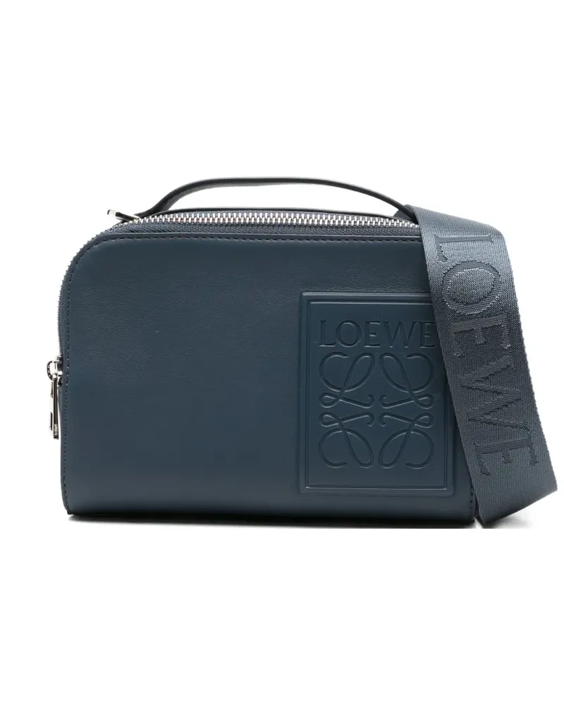 Loewe Kuriertasche mit Logo-Schild - Blau Blau