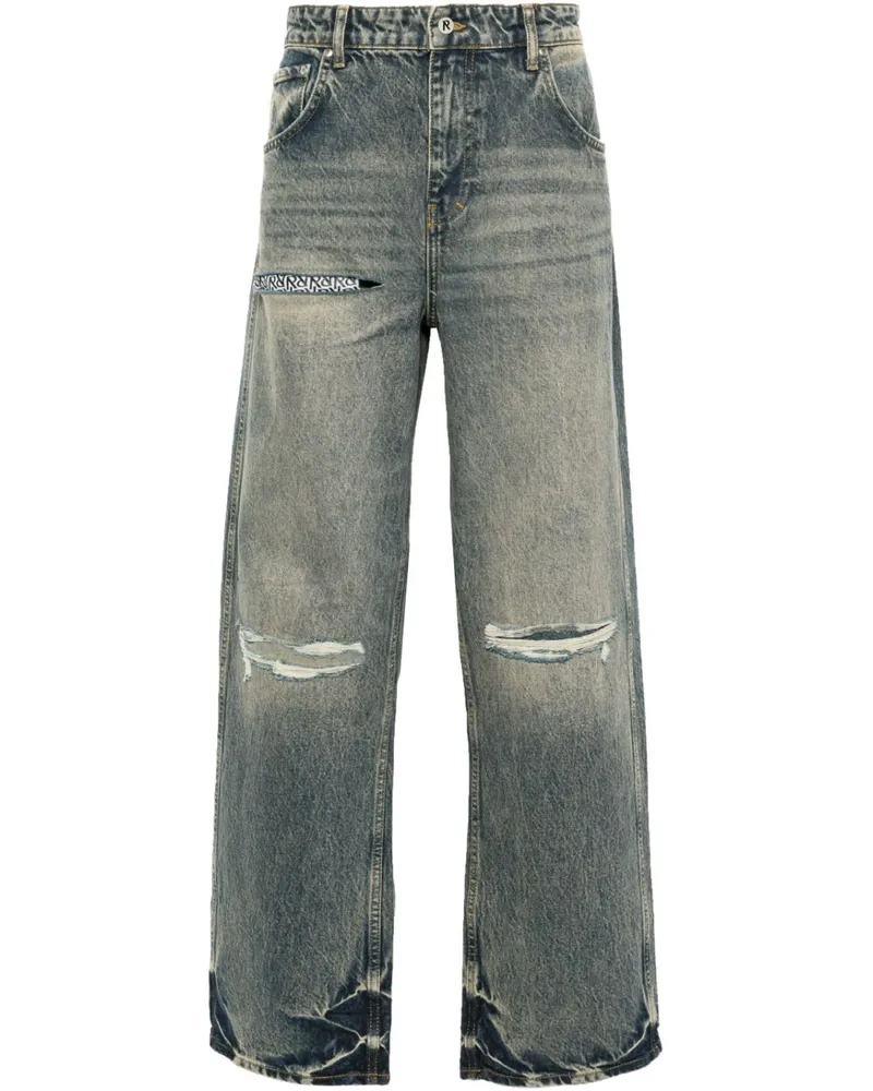 REPRESENT Halbhohe R3D Destroyer Jeans mit lockerem Schnitt - Blau Blau
