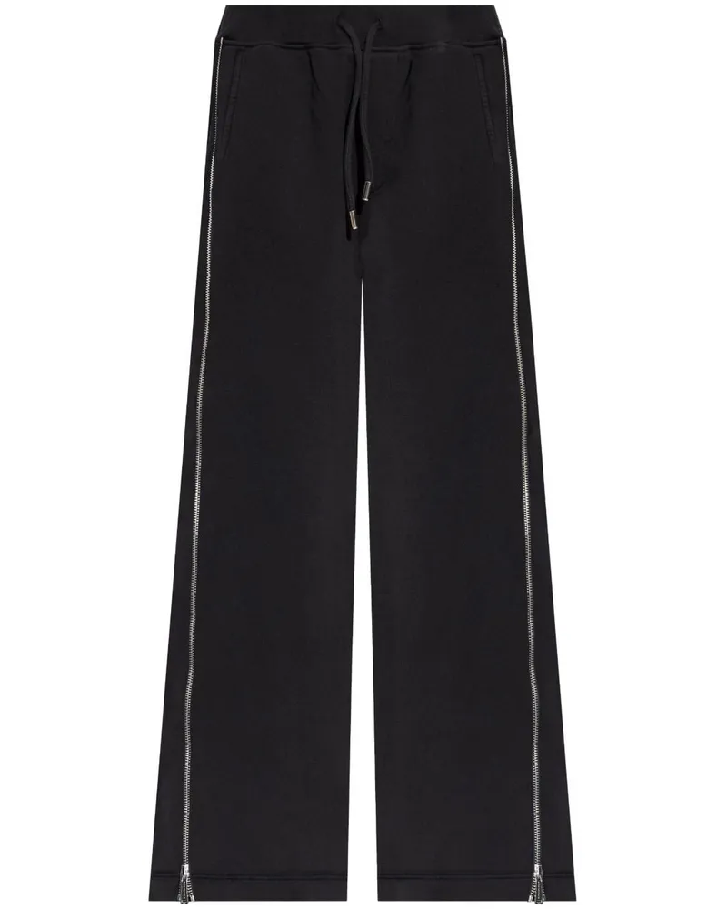 Dsquared2 Palazzohose mit seitlichem Reißverschluss - Schwarz Schwarz