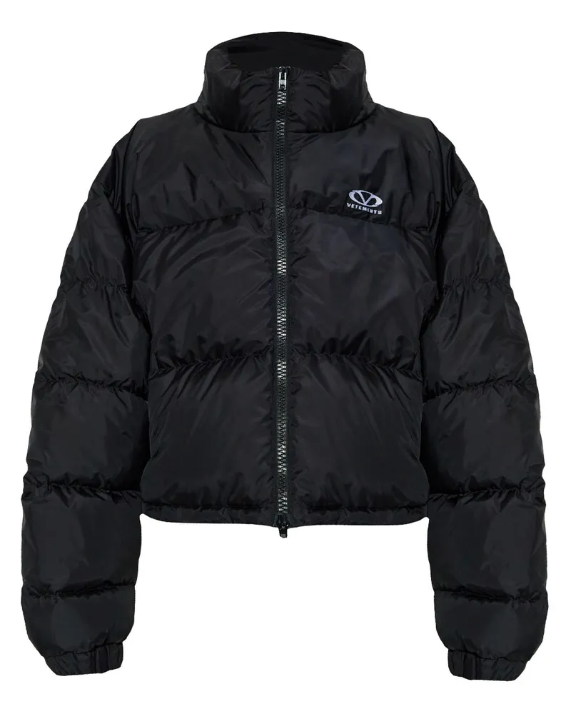 VETEMENTS Gefütterte Jacke mit Logo-Stickerei - Schwarz Schwarz