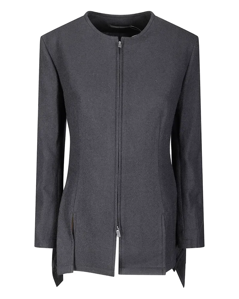 Yohji Yamamoto zip-up wool jacket - Schwarz Schwarz