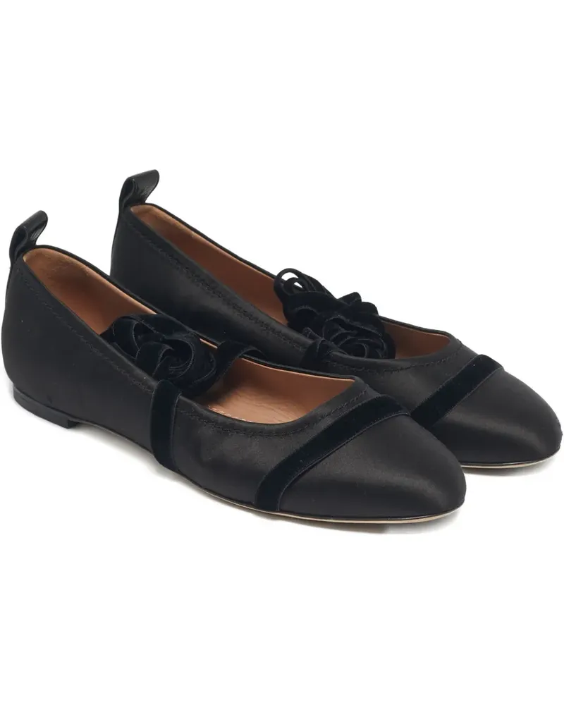 Malone Souliers round-toe ballet flats - Schwarz Schwarz