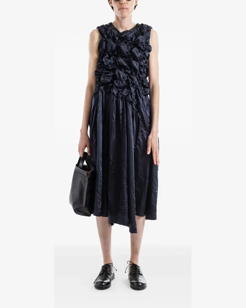 Comme des Garçons crinkled sculpted-bust midi dress - Blau Blau