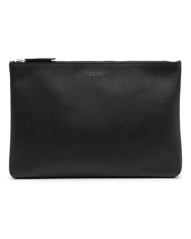 Orciani Clutch mit Reißverschluss Schwarz