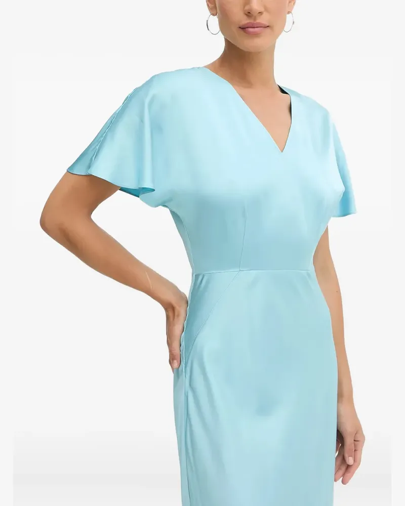 Karl Lagerfeld Midikleid mit V-Ausschnitt - Blau Blau