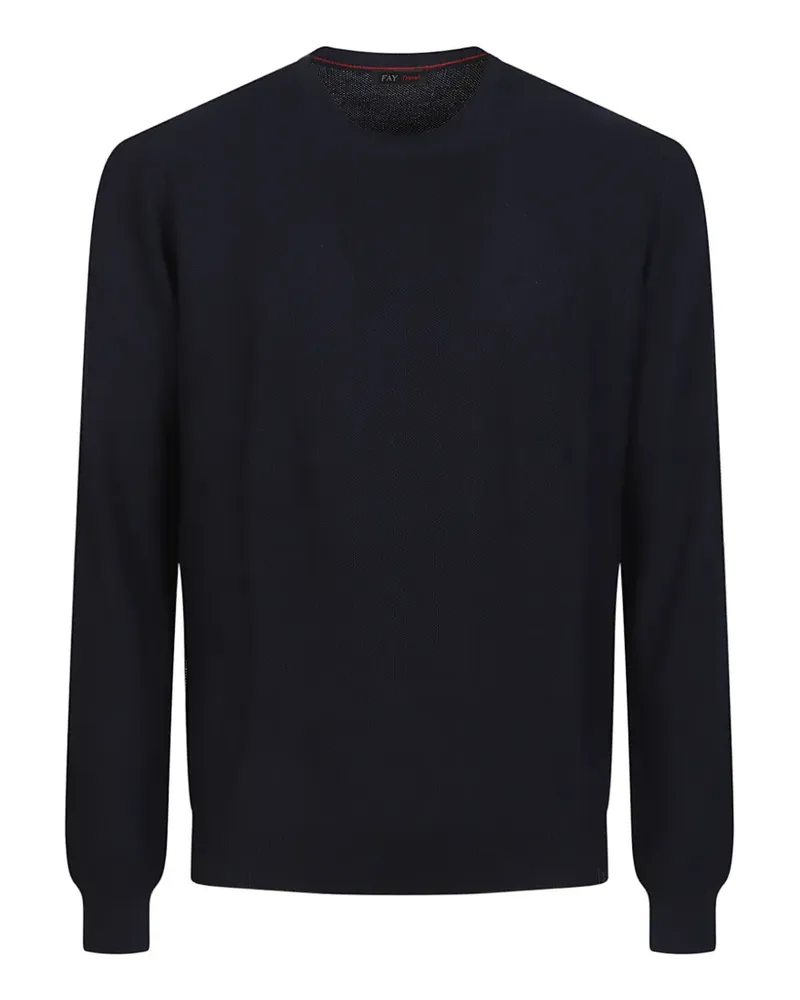 Fay Pullover mit Rundhalsausschnitt - Blau Blau