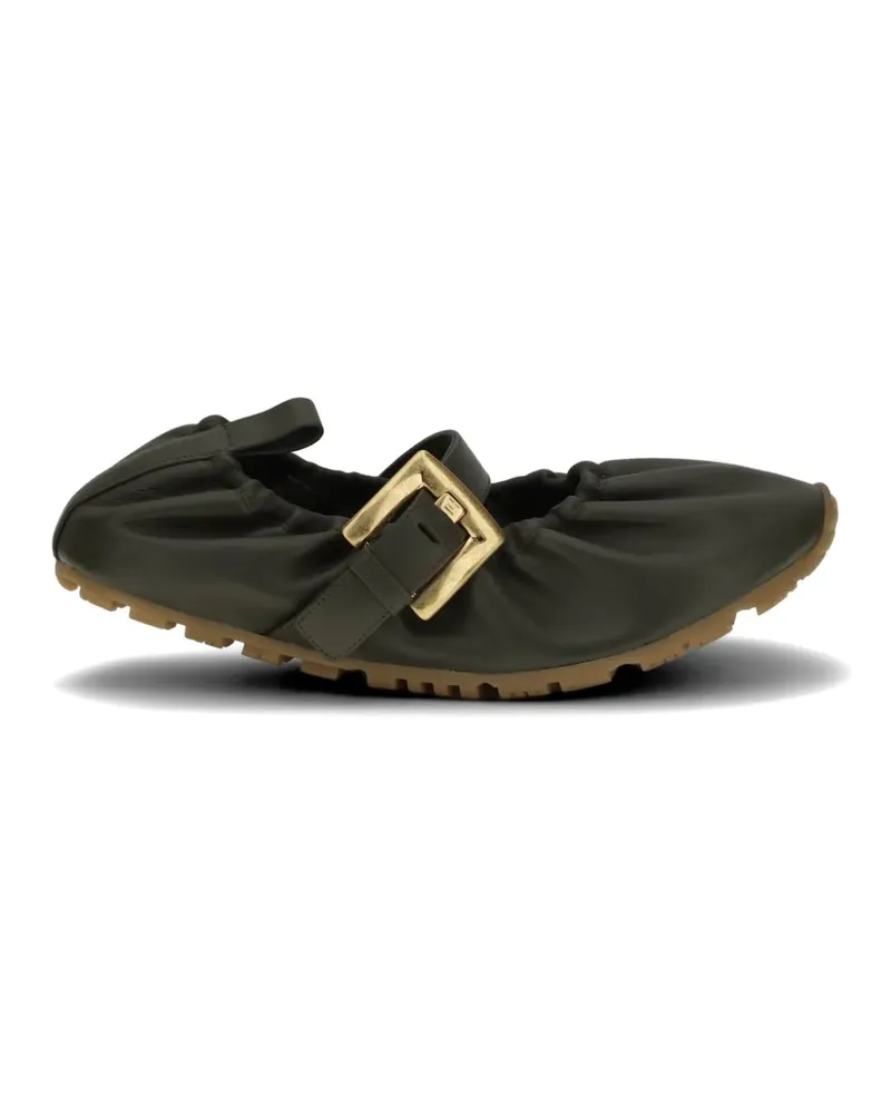 Balmain buckle-fastening ballet flats - Grün Grün