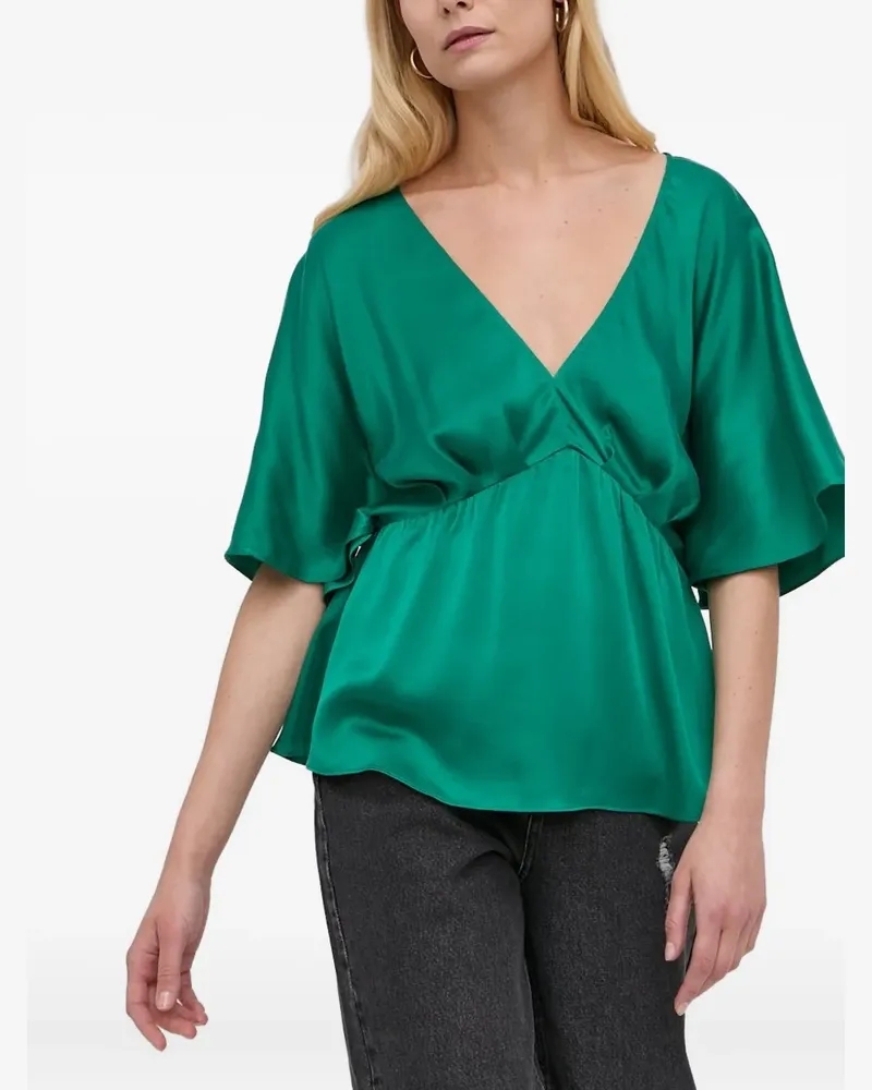 Notes du Nord V-neck gathered blouse - Grün Grün