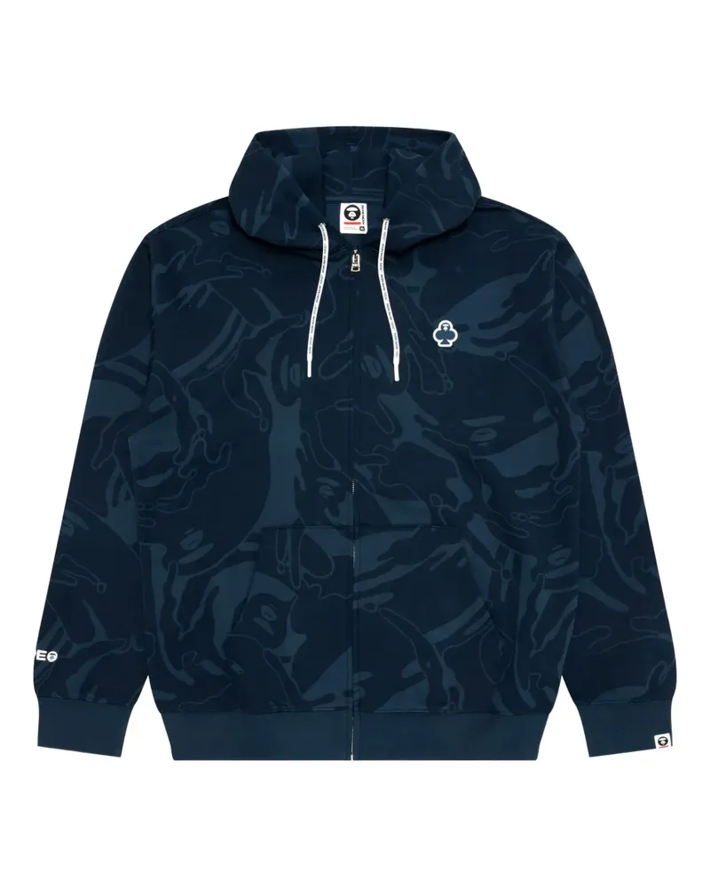 BAPE Kapuzenjacke mit abstraktem Print - Blau Blau