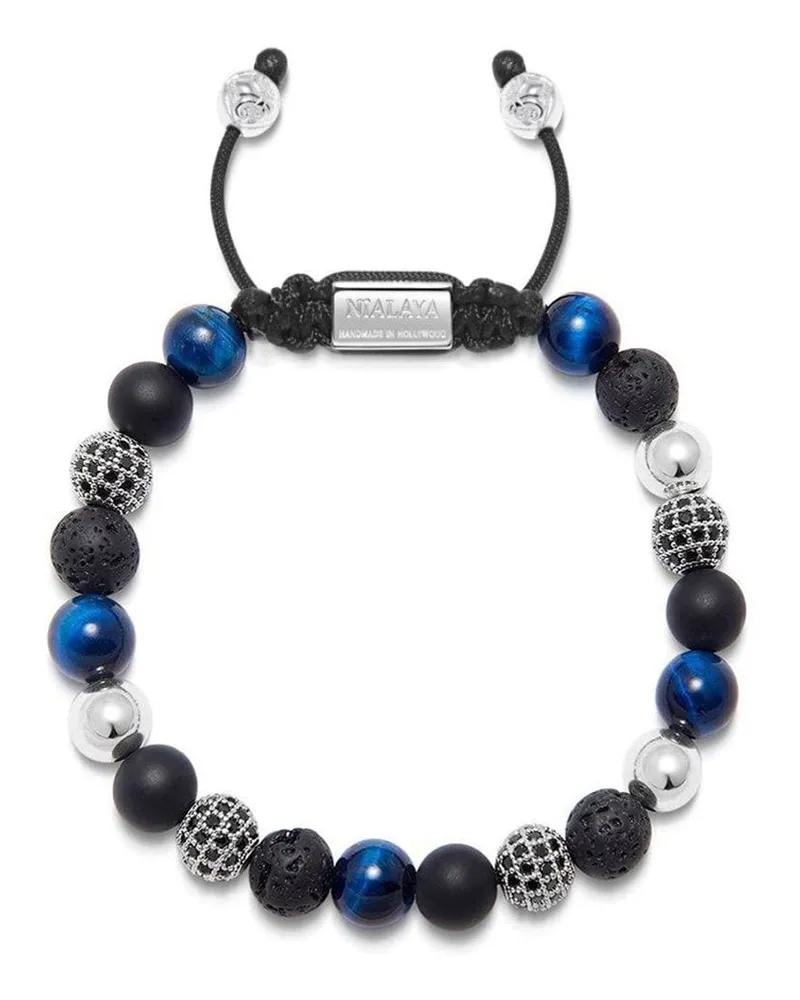 Nialaya Armband mit Schmucksteinperlen - Schwarz Schwarz
