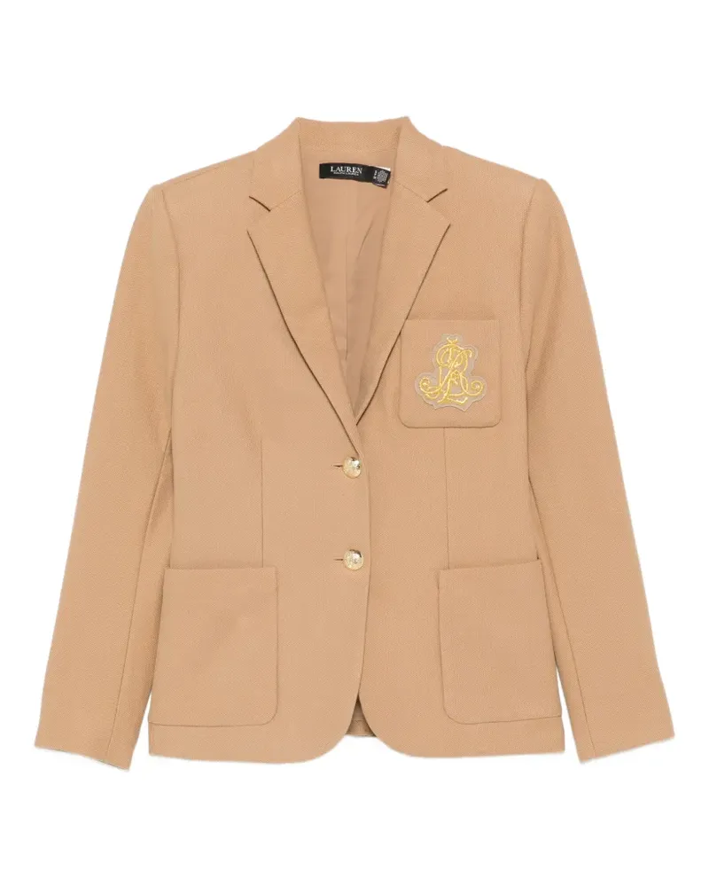 Ralph Lauren embroidery-detail chest-pocket blazer - Nude Nude