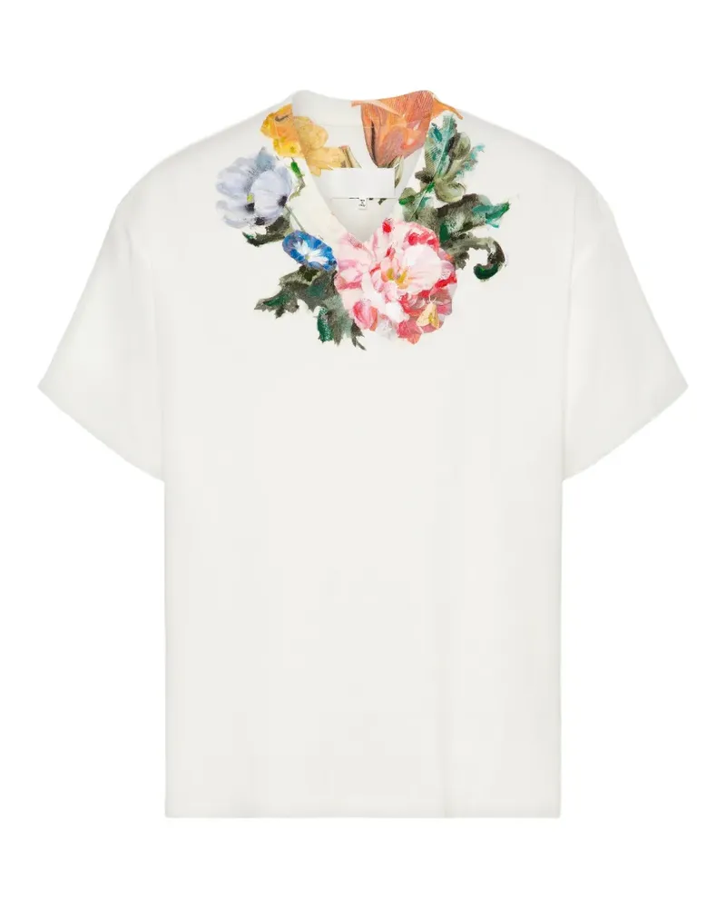 Maison Margiela T-Shirt mit Blumen-Print - Weiß Weiß