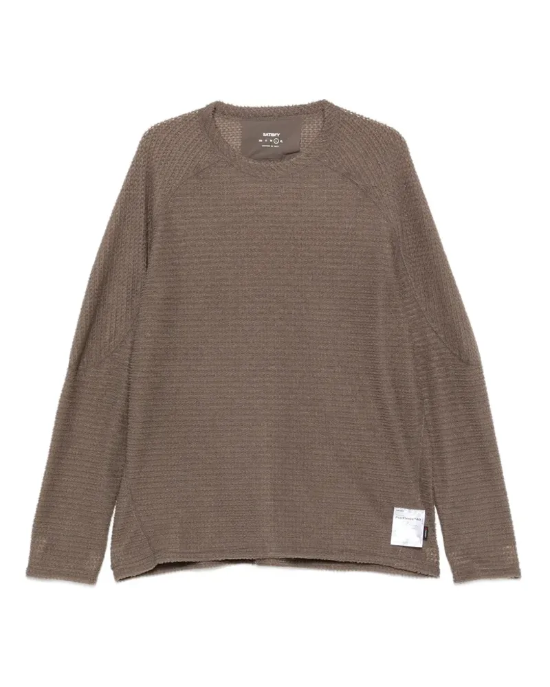 Satisfy Pullover aus Waffelstrick mit Raglanärmeln - Braun Braun