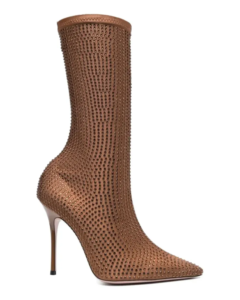 GEDEBE crystal pointy ankle boots - Braun Braun