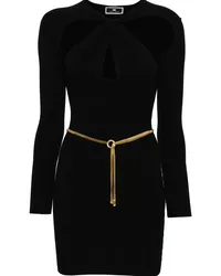 Elisabetta Franchi Geripptes Minikleid Schwarz