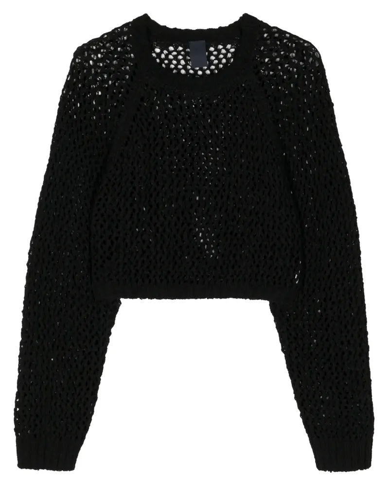 JUUN.J Pullover mit Lochstrickmuster - Schwarz Schwarz
