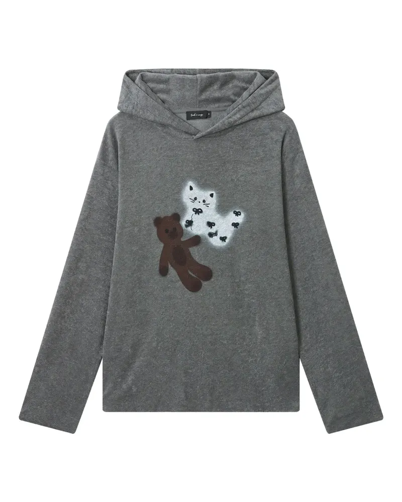 Tout a Coup graphic-print hoodie - Grau Grau