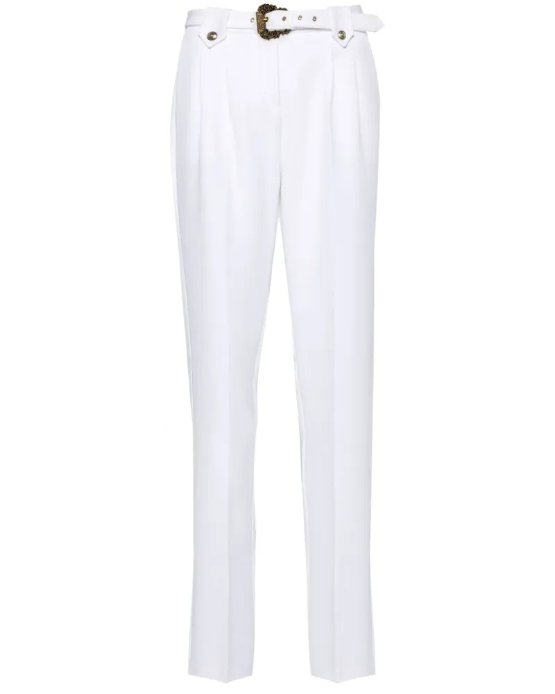 Versace Jeans Tapered-Hose mit Barock-Schnalle - Weiß Weiß