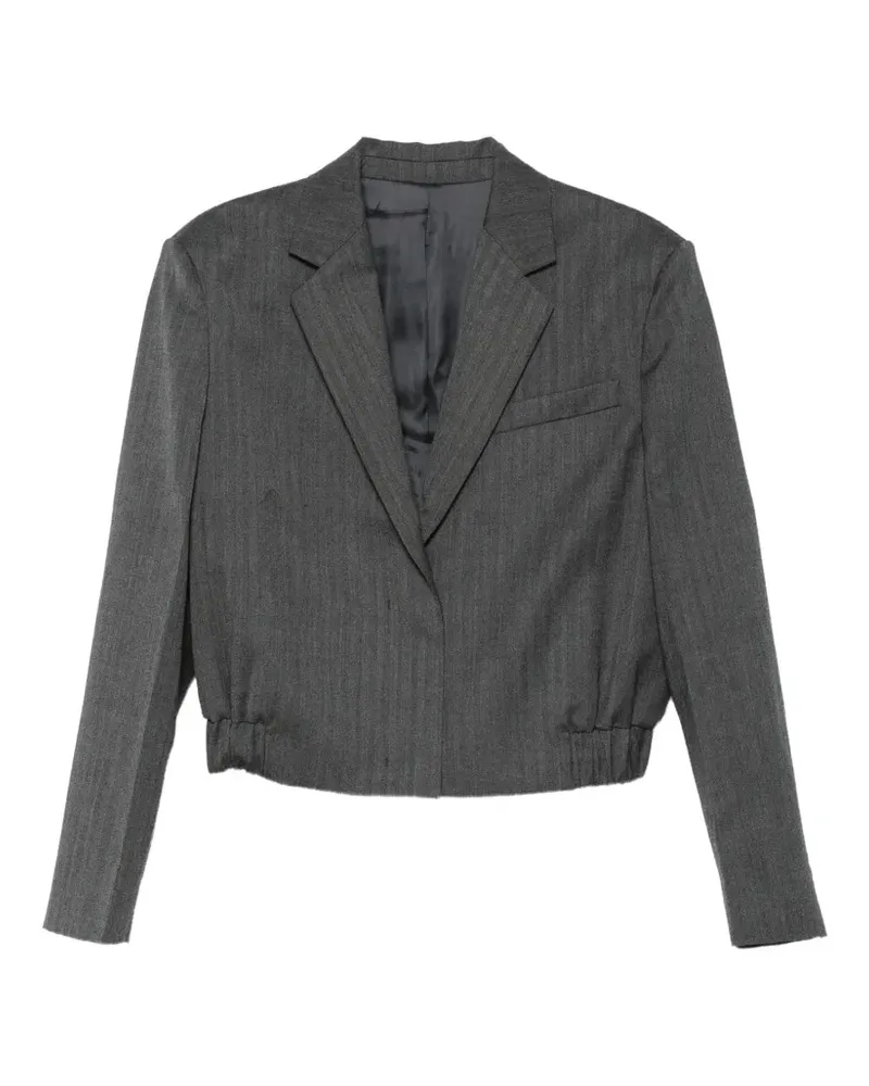 JUUN.J Cropped-Jacke mit Fischgrätenmuster - Grau Grau