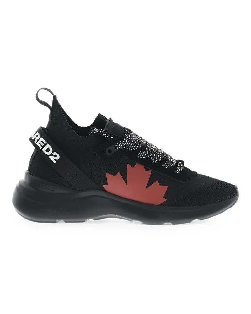 Dsquared2 FLY Sneakers mit Logo-Riemen - Schwarz Schwarz