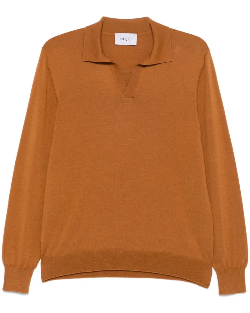 D4.0 Gestricktes Poloshirt - Orange Orange