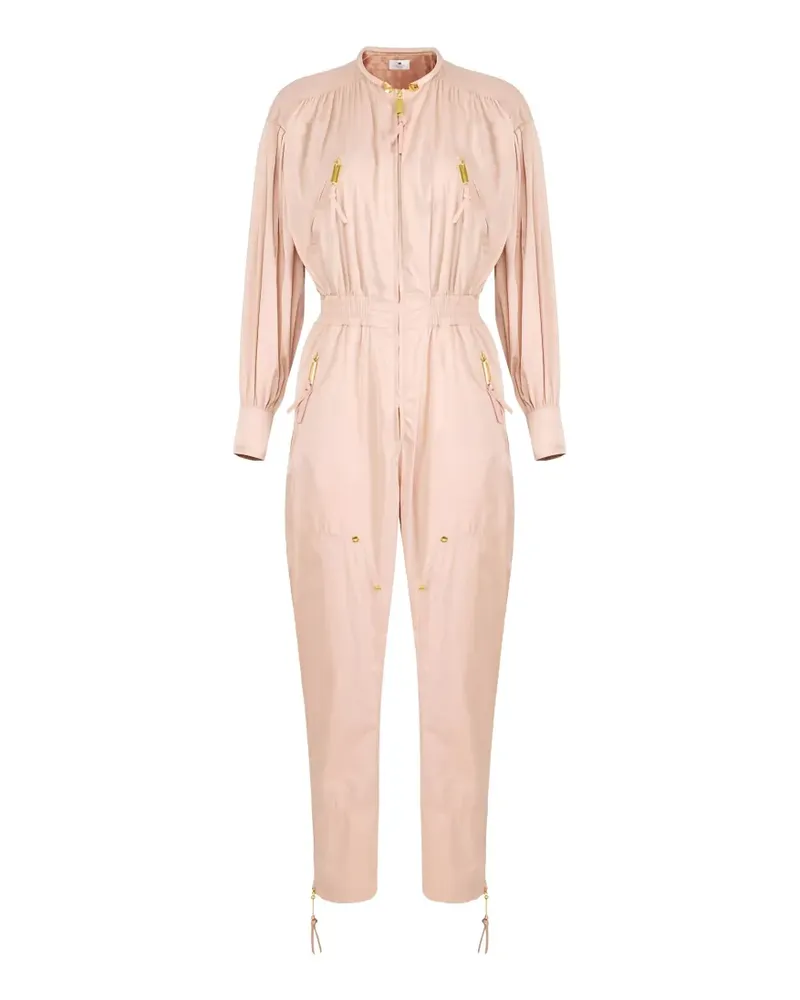 Elisabetta Franchi rivet-embellished voile jumpsuit - Nude Nude