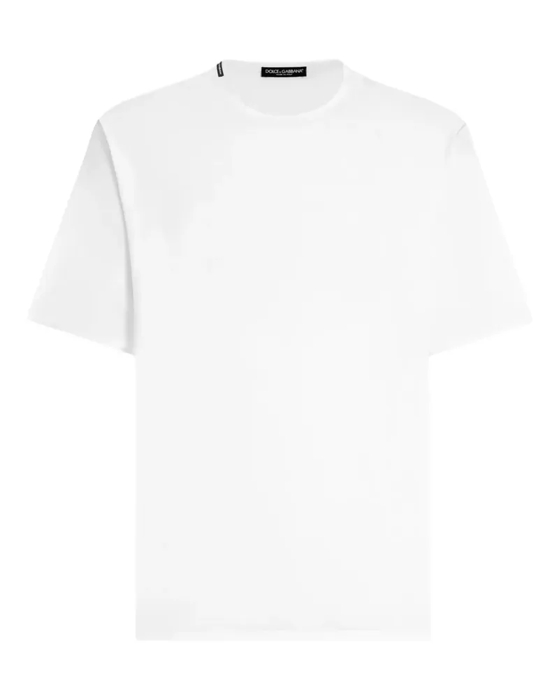 Dolce & Gabbana T-Shirt mit Logo-Schild - Weiß Weiß