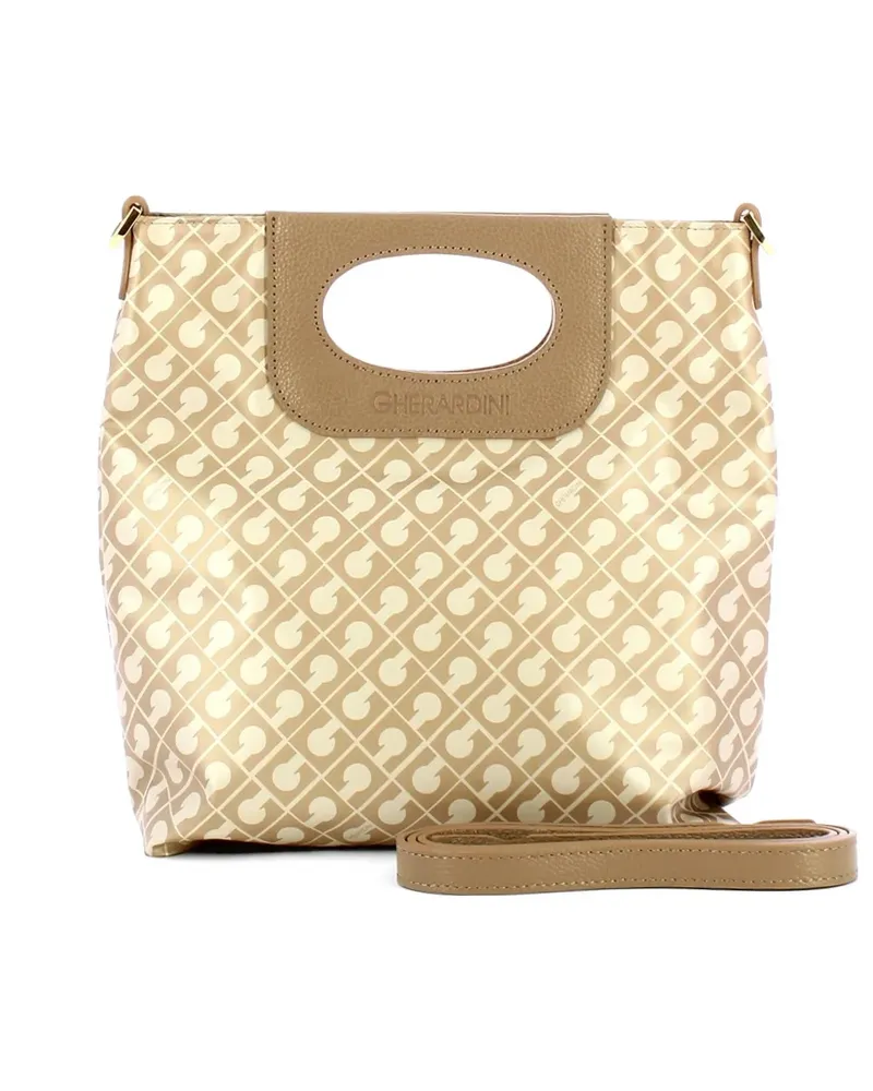 Gherardini monogram-print tote bag - Nude Nude