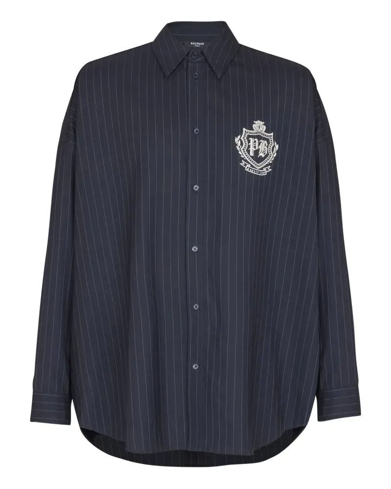 Balmain Hemd mit Nadelstreifen - Blau Blau