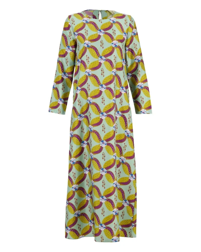 PAULA Kleid mit Print - Grün Grün