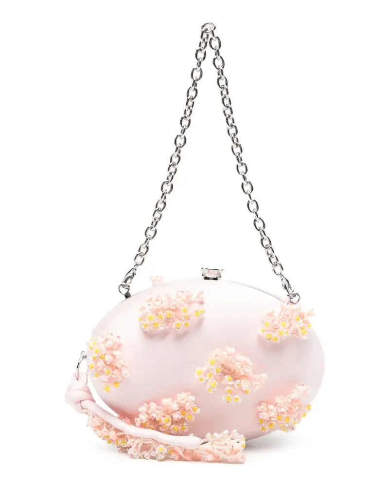 Self-Portrait Clutch mit Blumendetail - Rosa Rosa