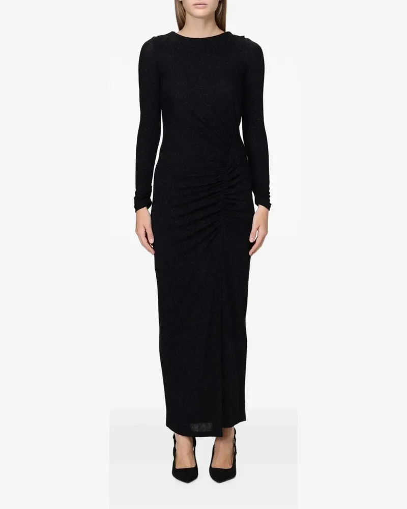 Hanita gathered open-back maxi dress - Schwarz Schwarz