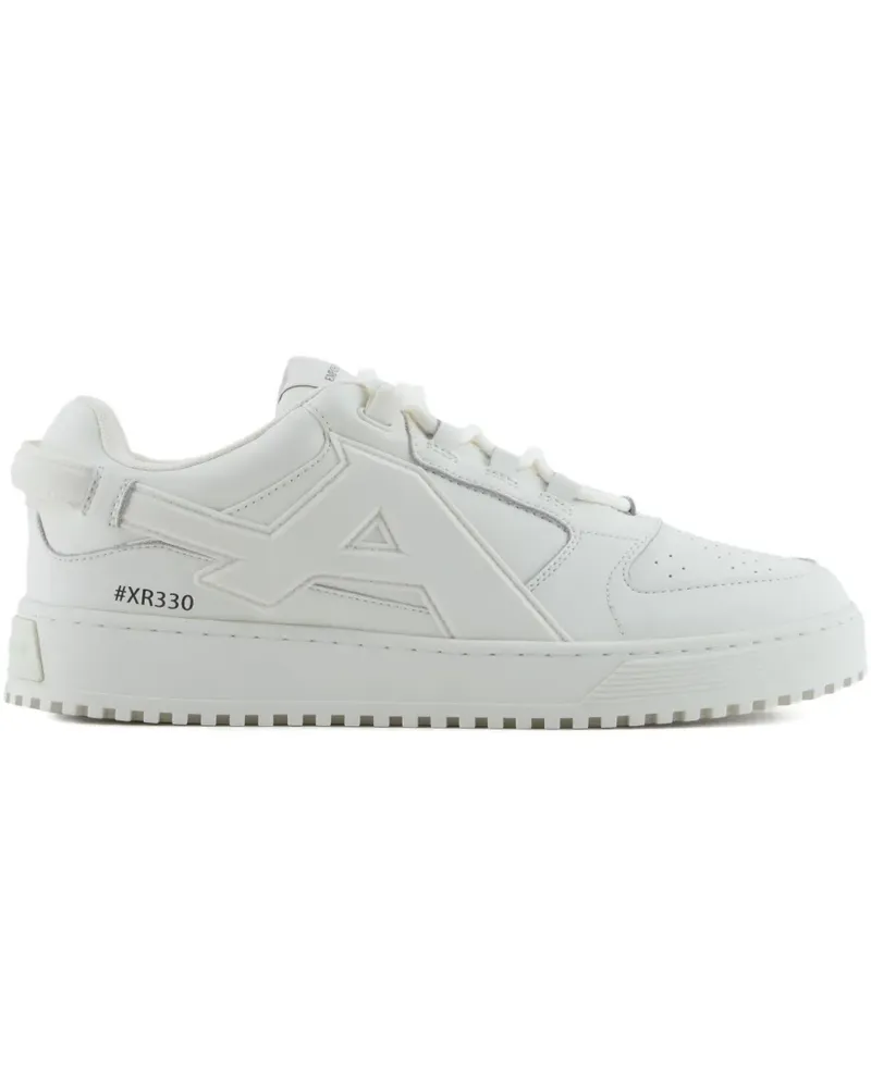 Emporio Armani Sneakers mit Maxi-Logo - Weiß Weiß