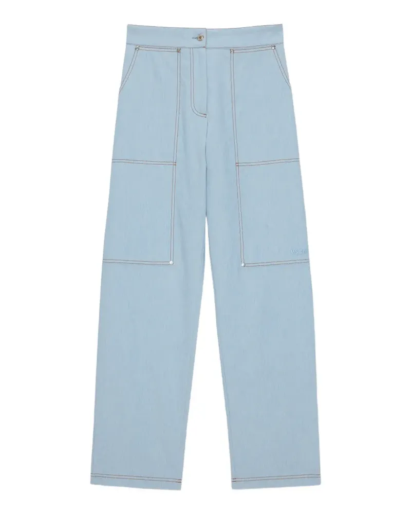 MSGM logo-embroidered jeans - Blau Blau
