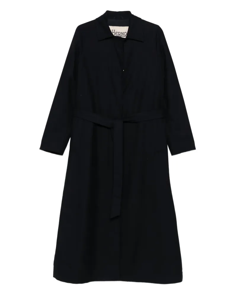 Herno notched-lapels belted coat - Schwarz Schwarz