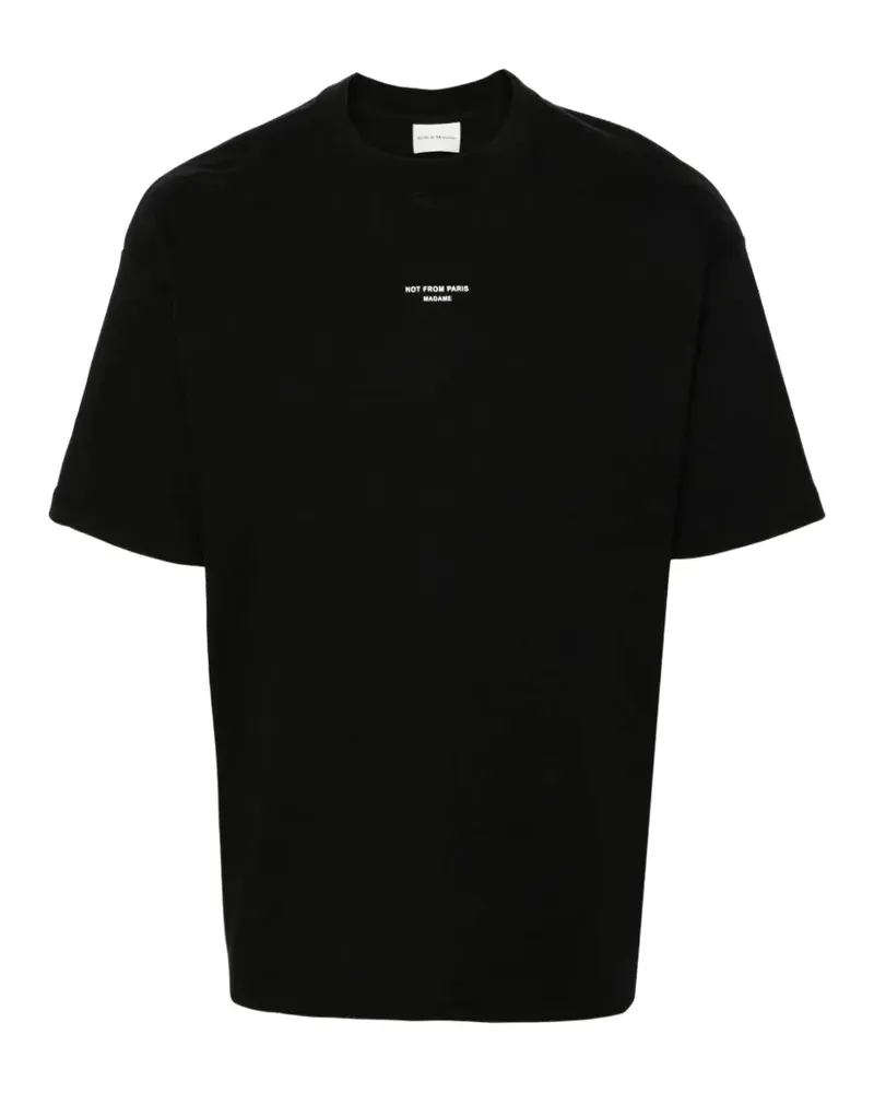Drôle de Monsieur T-Shirt mit Slogan-Print - Schwarz Schwarz