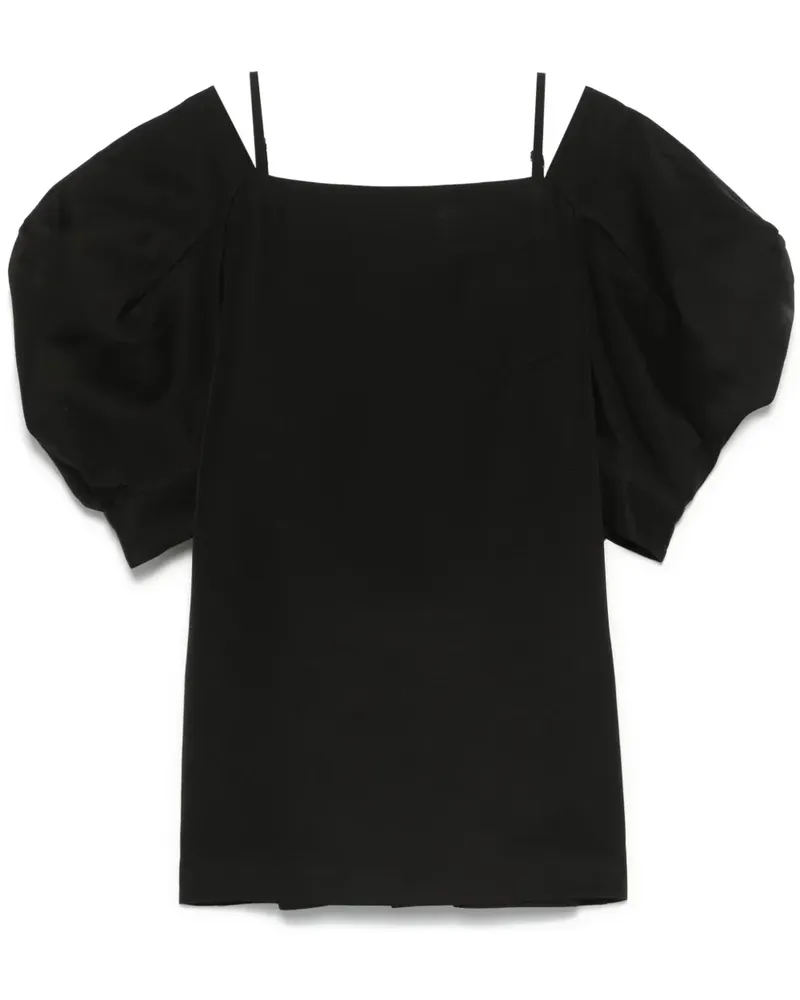 Sacai Schulterfreies Minikleid - Schwarz Schwarz