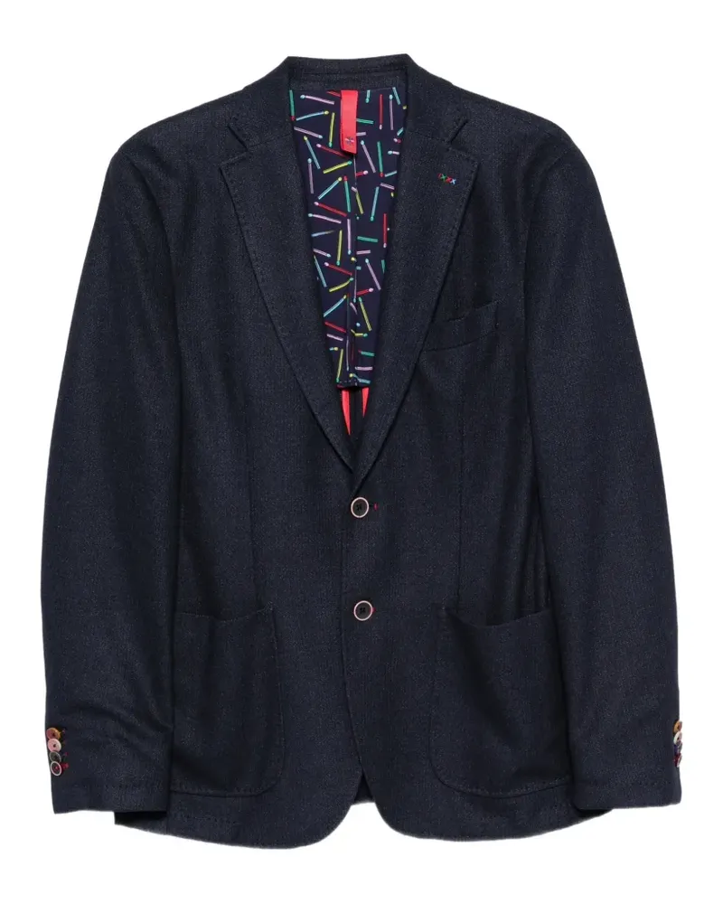 Manuel Ritz chevron jersey blazer - Blau Blau
