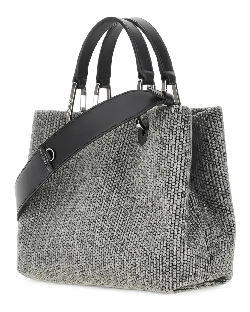 Emporio Armani Shopper mit Logo-Patch - Grau Grau