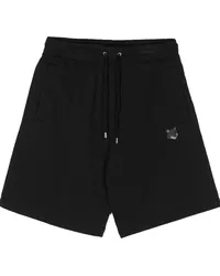 Kitsuné Sportshorts mit Fuchs-Patch Schwarz