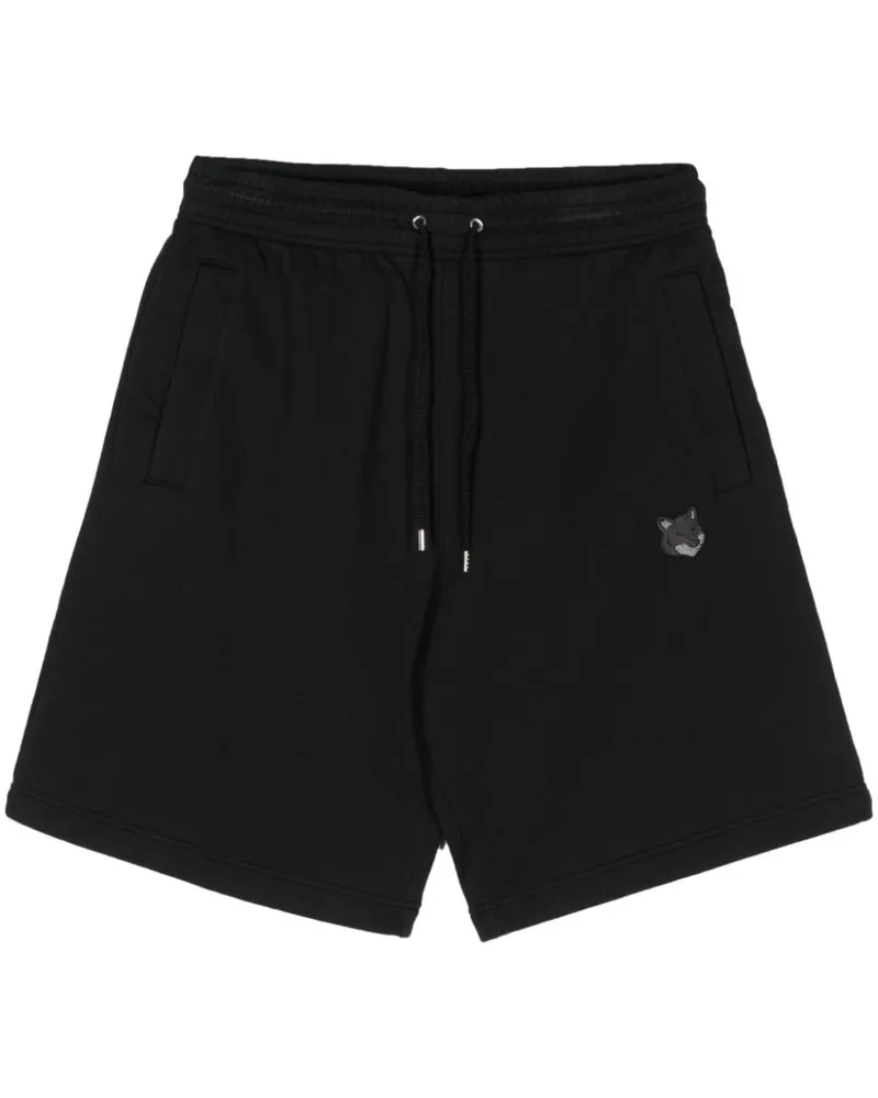 Kitsuné Sportshorts mit Fuchs-Patch Schwarz