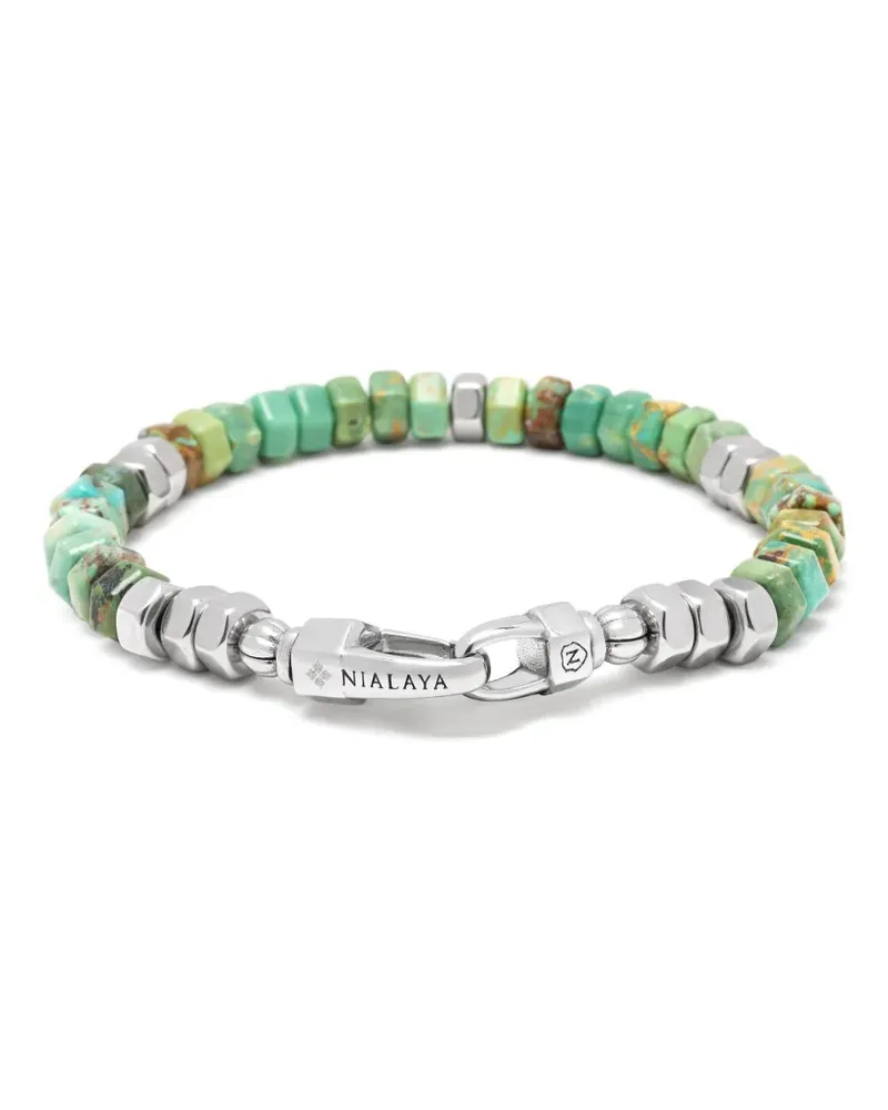 Nialaya Sechseckiges Perlenarmband - Grün Grün
