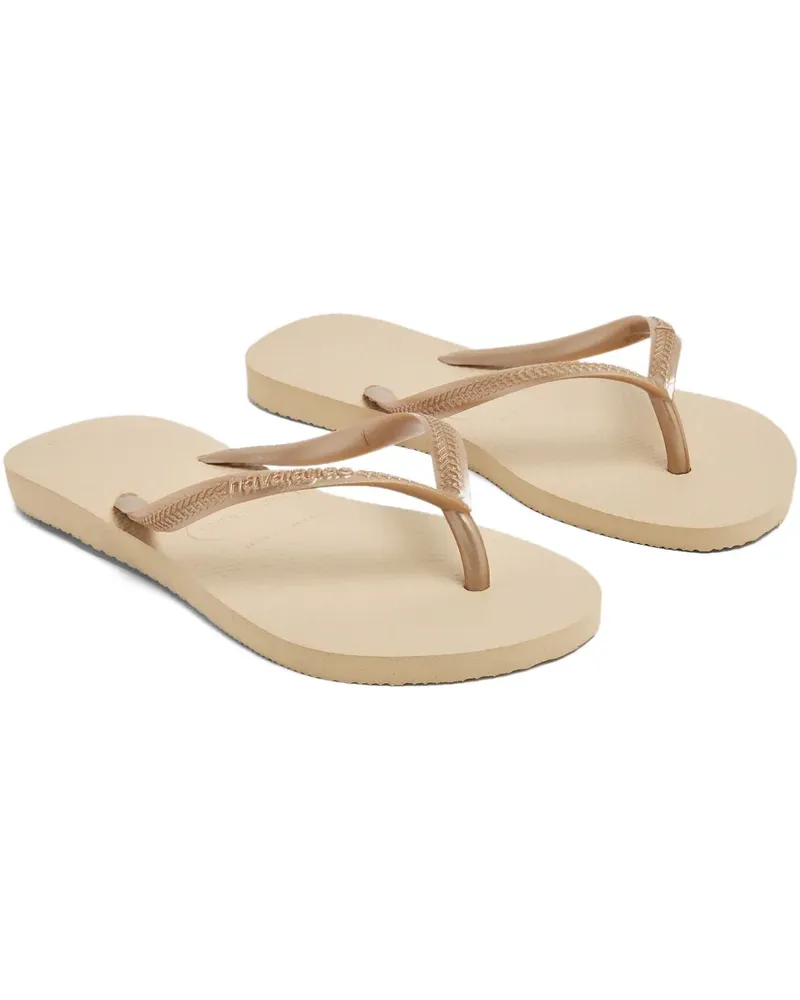 Havaianas Slim Flip-Flops im Metallic-Look - Gold Gold