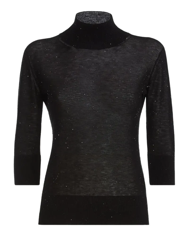 Genny sequin-embellished high-neck top - Schwarz Schwarz