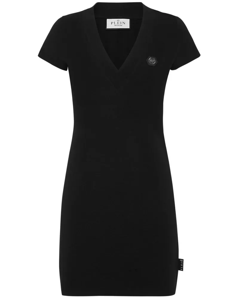 Philipp Plein T-Shirtkleid mit Strass - Schwarz Schwarz