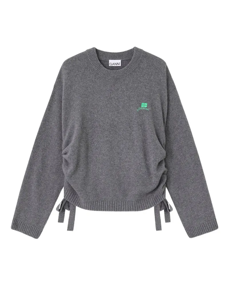 Ganni Pullover mit Kordelzug - Grau Grau