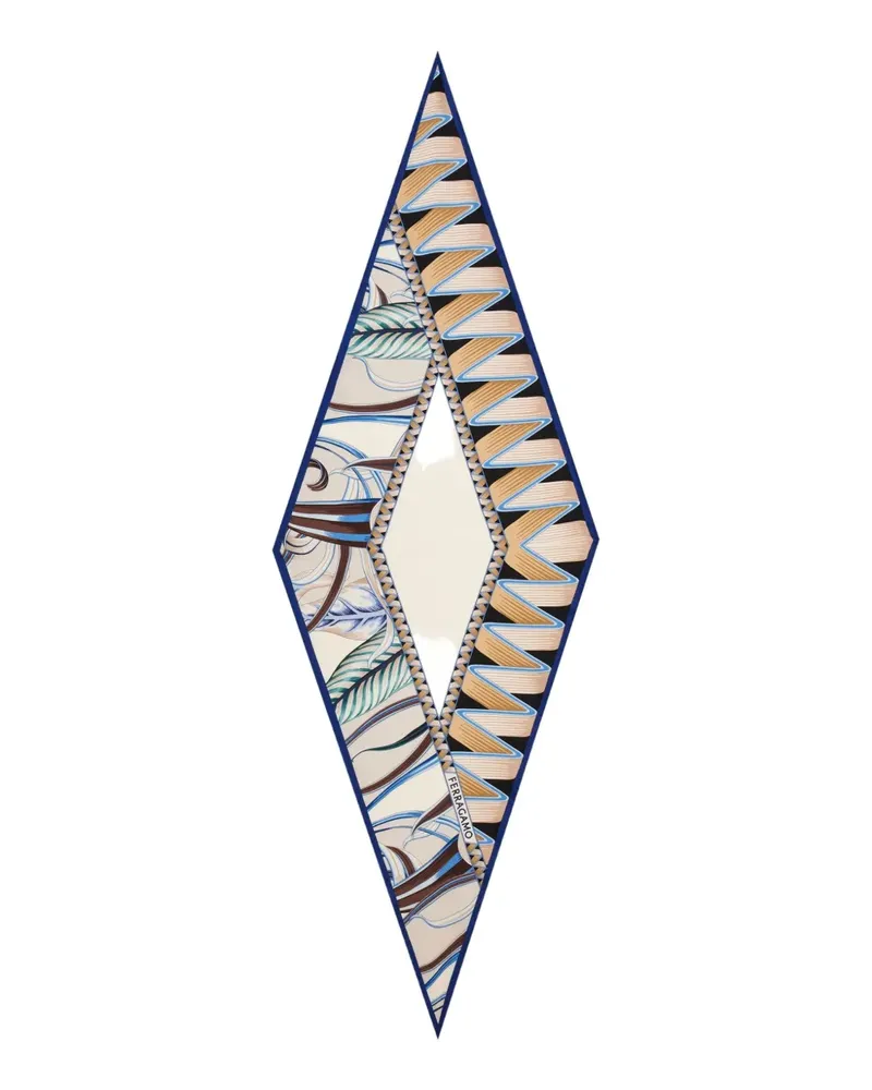 Ferragamo Schal mit grafischem Print - Blau Blau