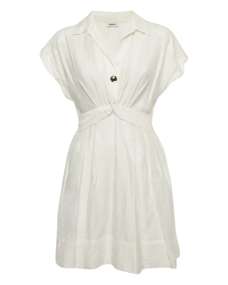 Sandro Kurzärmeliges Minikleid - Weiß Weiß