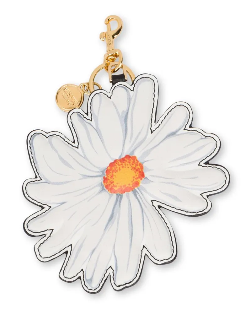 Moschino Schlüsselanhänger mit Blume - Weiß Weiß