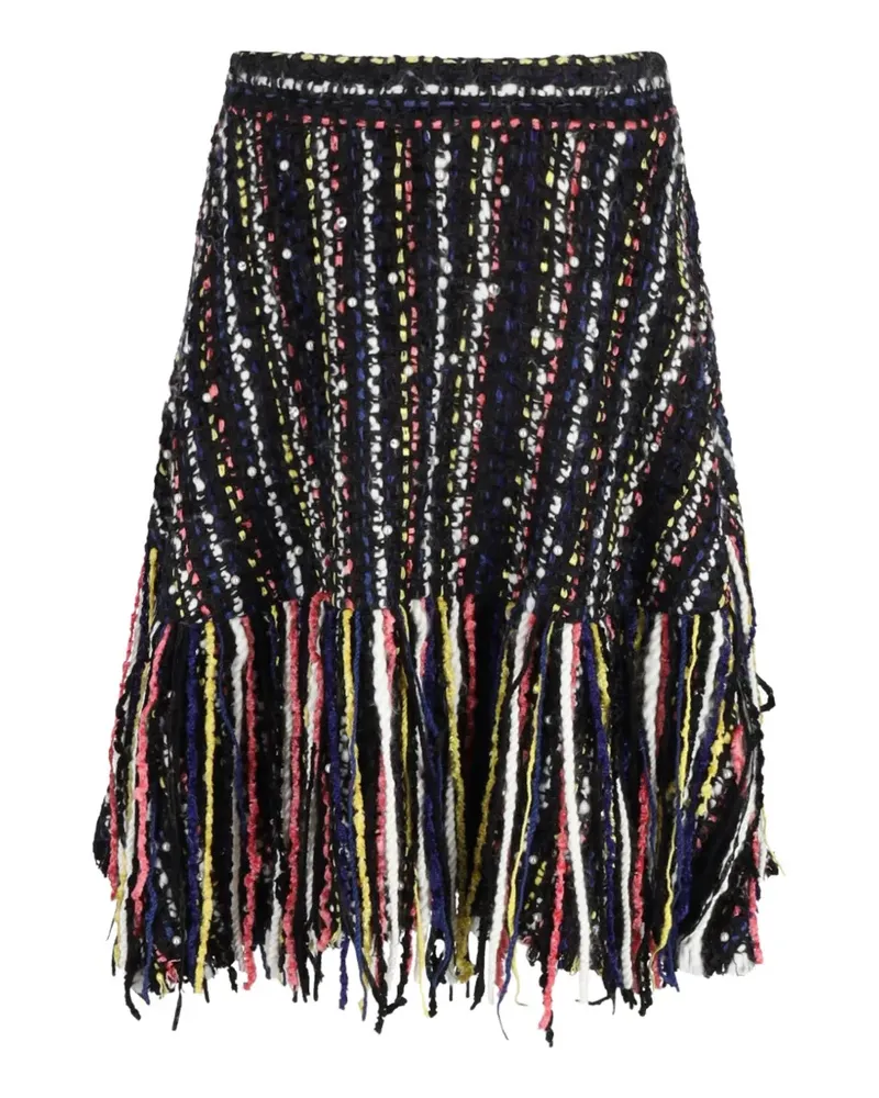 MSGM fringed-trim wool skirt - Schwarz Schwarz